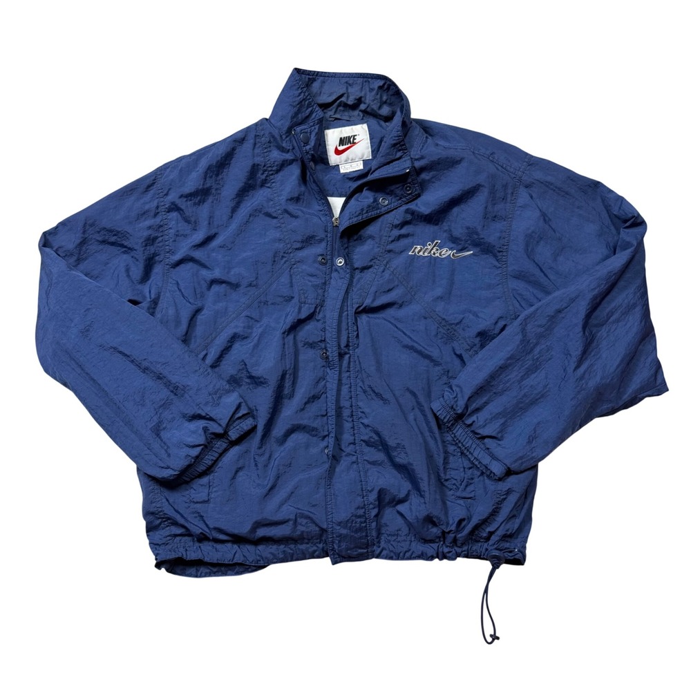 Vintage 90s Nike Embroidered Swoosh Windbreaker Jacket – L